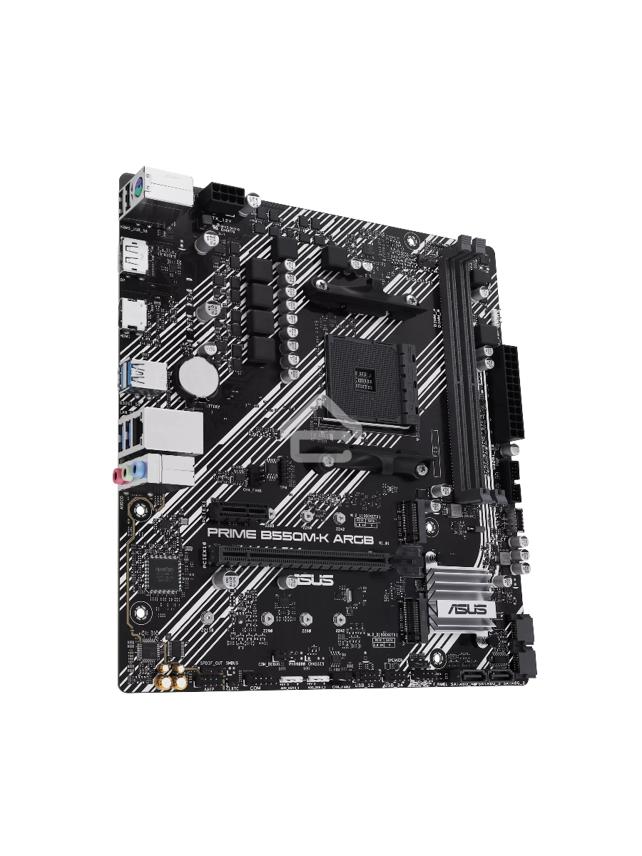 Материнская плата ASUS PRIME B550M-K ARGB, Socket AM4, AMD B550, 2xDDR4, 4xSATA, 2xM.2, 1xPCI-E 4.0 x16, 1xPCI-E x1, 1xHDMI, 1xDP, 1x 1Gb LAN, 4xUSB-A 3.2 Gen 1, 2xUSB-A 2.0, 3x3.5 мм, 7.1, Micro-ATX