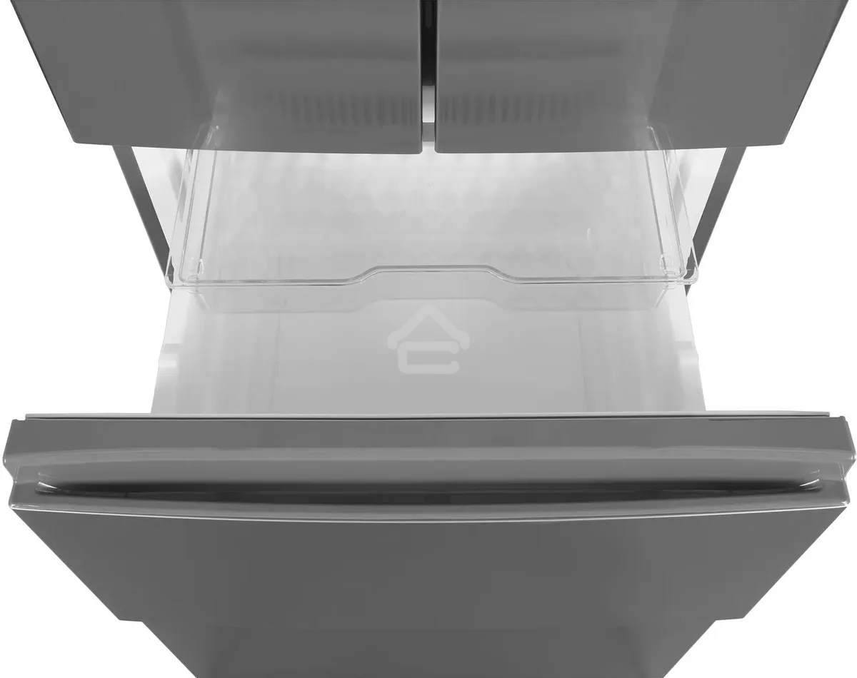 Холодильник Hyundai CM40043F нержавеющая сталь трехкамерный 224/113 л морозилка снизу, No Frost, Side by Side