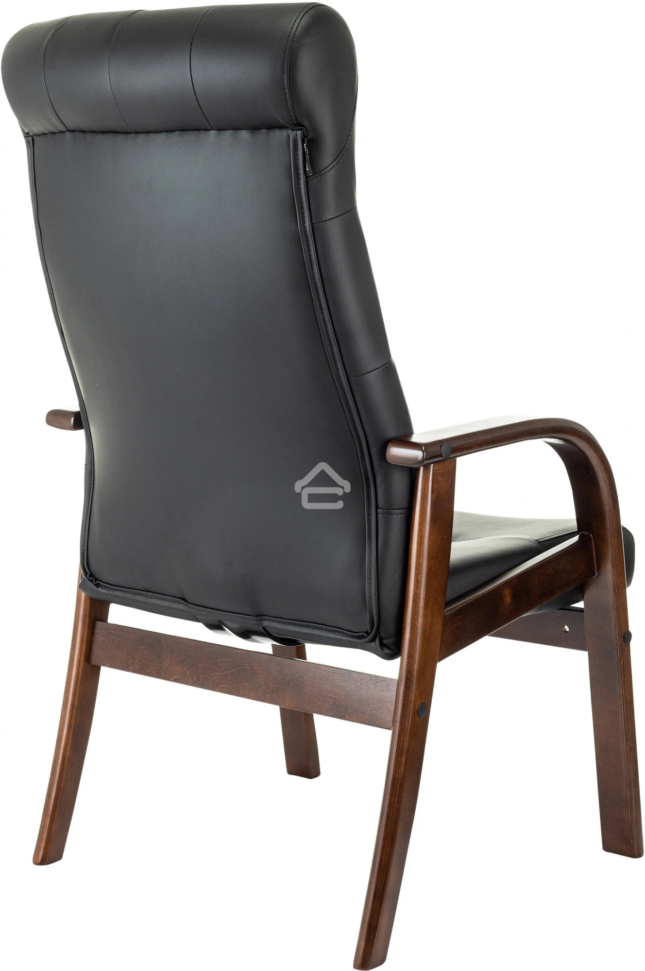 Кресло офисное Бюрократ T-9928WALNUT-CF черный, кожа, на ножках, дерево