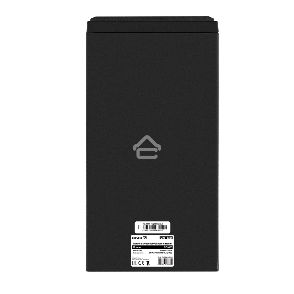 Комплект ИБП EX295990RUS + батарея 45Aч EX285666RUS 4шт (инвертор, синус, для котла) ExeGate SineTower SZ-3000.LCD.AVR.3SH.1C13.RJ.USB <3000VA/2400W, чистый синусоида, LCD дисплей, AVR, 3*Schuko+1*C13, RJ45/11, USB, линейно-интерактивный, Black> + батарея