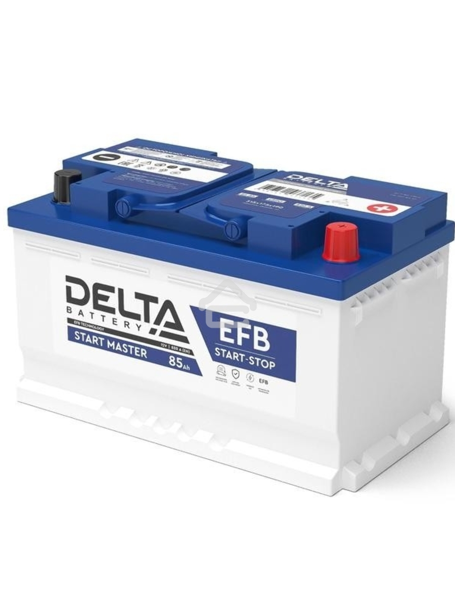 Аккумулятор Delta START MASTER EFB 1285 85Ah 12В, емкость 85Ач,ток 820, ДхШхВ: 315x175x190мм, L4, Полярность: Обратная
