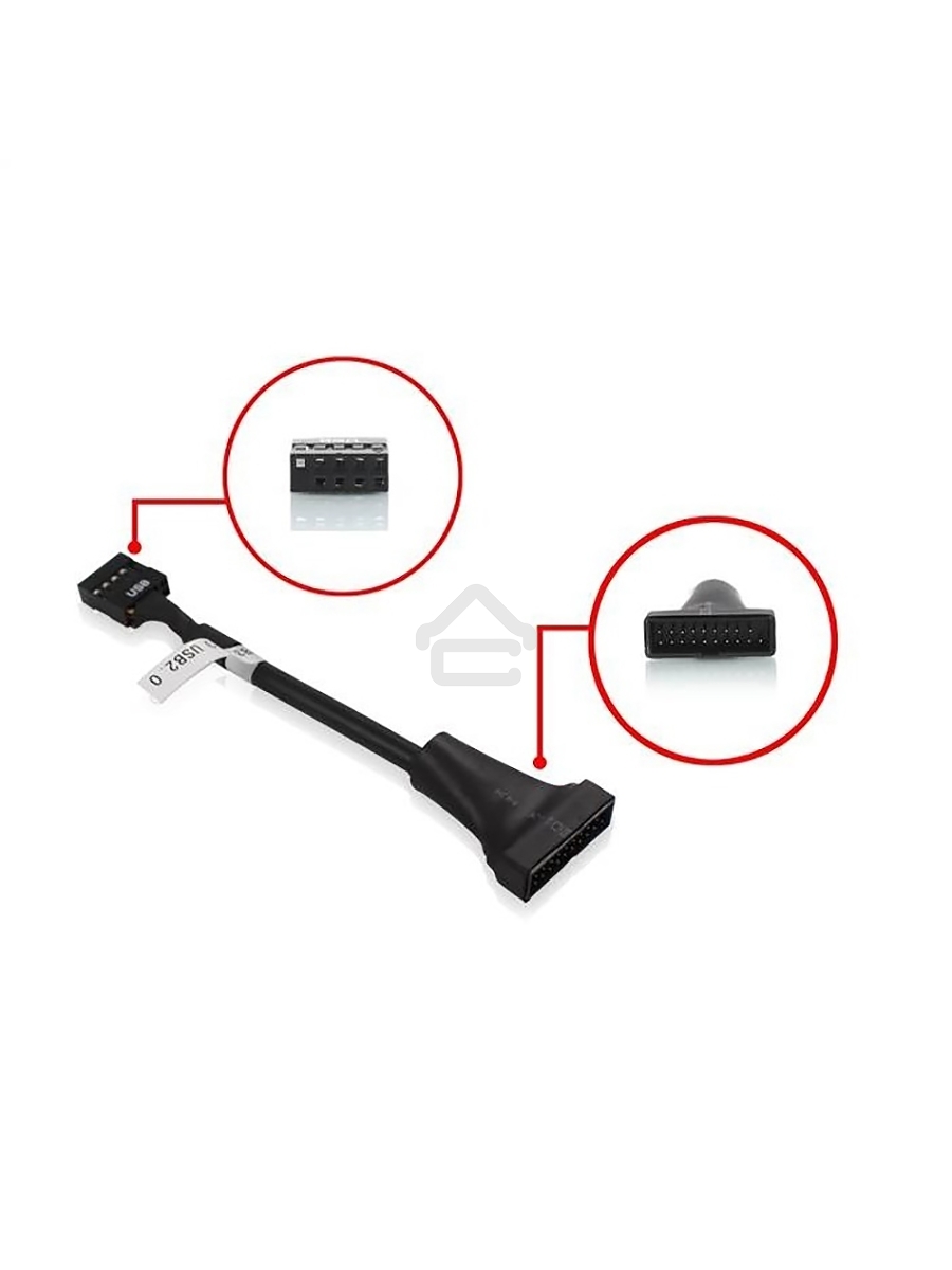 Переходник для материнской платы Espada USB 2.0 IDC 10pin/9pin female to USB 3.0 20pin/19pin male 15см, EPOW10pin20pin