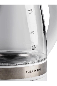 Чайник электрический Galaxy Line GL 0560, белый, стекло, 2200 Вт, 1,7 л, LED-подсветка