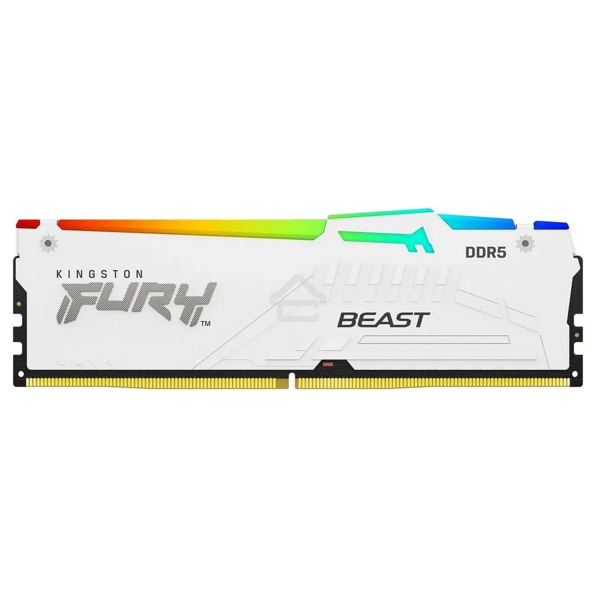 Оперативная память Kingston Fury Beast, DDR5, 16Gb (1x16Gb), 6000MHz, CL36, DIMM, с радиатором, RGB, белый