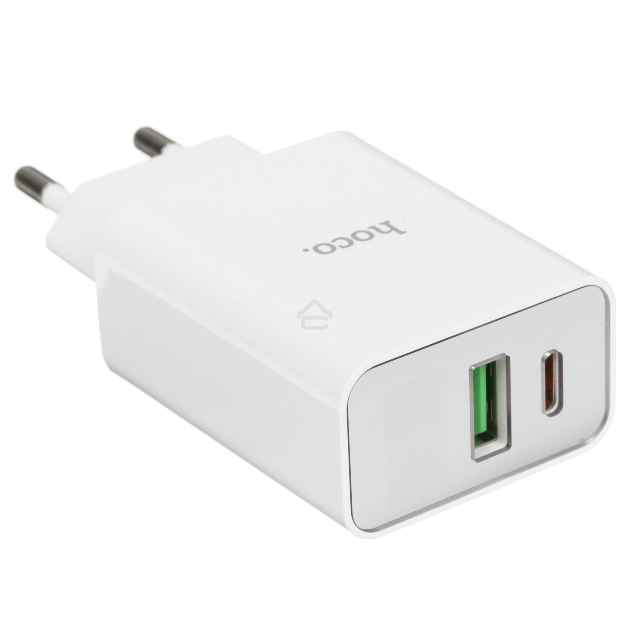 Блок питания (сетевой адаптер) HOCO C100A 1xUSB (18 Вт), 1xType (20 Вт), белый