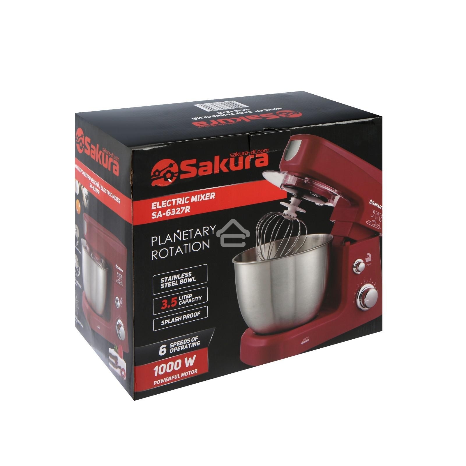 Миксер планетарный Sakura SA-6327R красный
