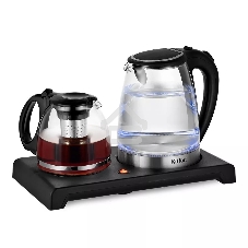 Чайный набор Kitfort КТ-6180 2 л, 1500 Вт, черный (корпус: стекло)