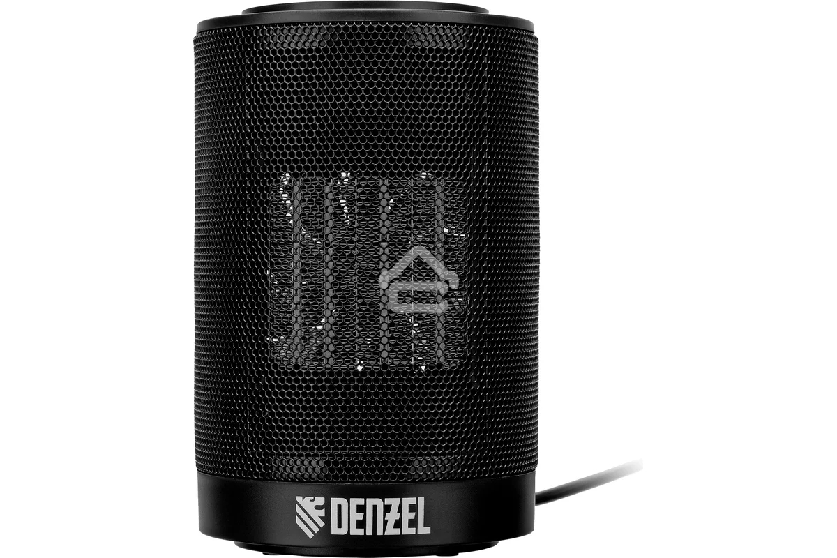 Тепловентилятор керамический Denzel DTFC-1200S, черный, 600/1200 Вт, 12 м2, 3 режима, термостат