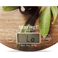 Весы кухонные электронные Maxwell MW-1468(BN) 5 кг, пластик, рисунок