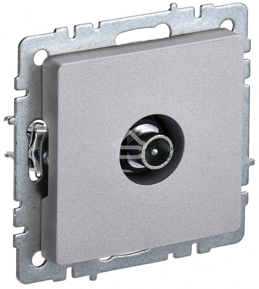 Розетка телевизионная проходная IEK BRITE РТВ10-0-БрА алюминий