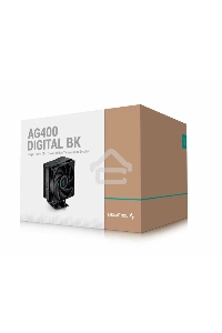 Кулер для процессора DEEPCOOL AG400 DIGITAL BK черный, 120 мм, алюминий/медь, 2100 об/мин, 31.6 дБ, 4 pin, 220 Вт, 152.7 мм