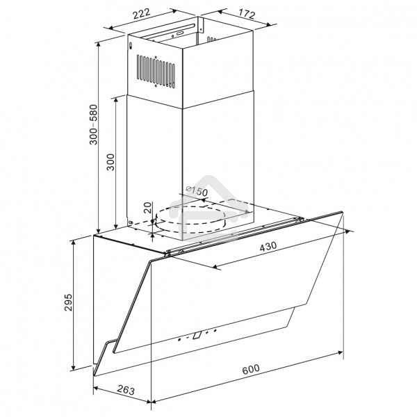Вытяжка каминная Zigmund & Shtain K 151.6 W белый, 60 см, 650 куб. м/ч, 55 дБ