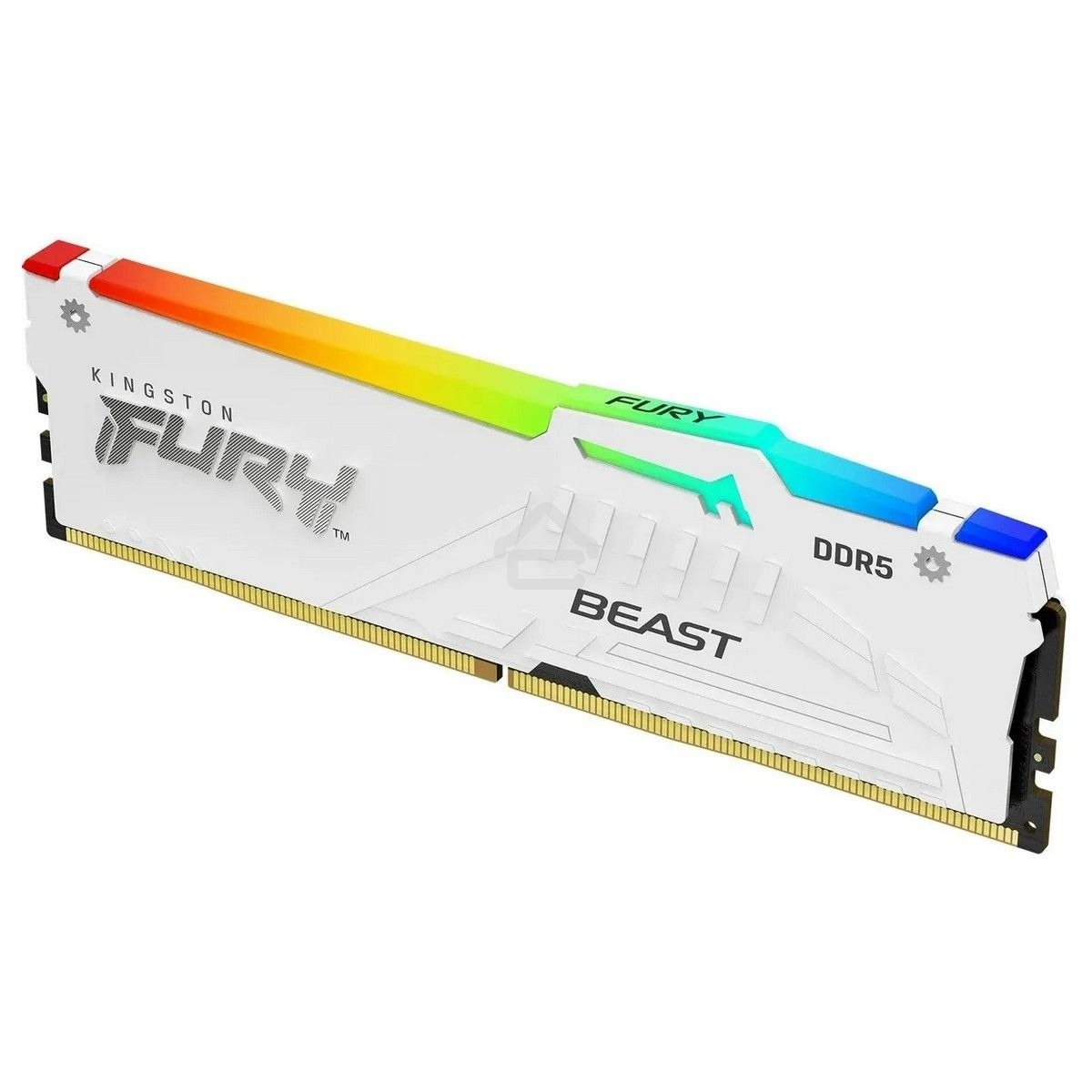 Оперативная память Kingston Fury Beast, DDR5, 16Gb (1x16Gb), 6000MHz, CL36, DIMM, с радиатором, RGB, белый