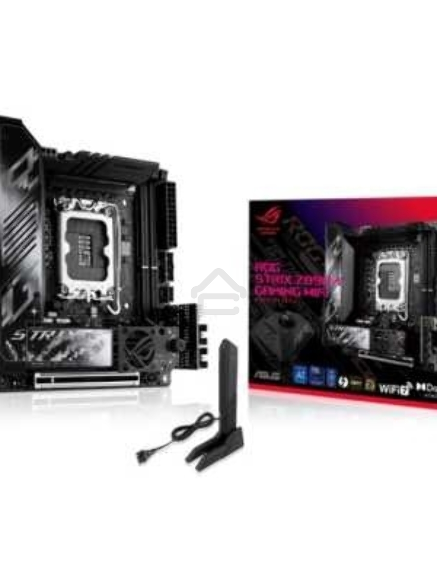 Материнская плата ASUS ROG STRIX Z890-I GAMING WIFI, LGA 1851, Intel Z890, 2xDDR5, 2xSATA, 2xM.2, 1xPCIe 5.0 x16, 1xHDMI, 2xUSB-C Thunderbolt 4, 1xUSB-C 20Gbps, 3xUSB-A 10Gbps, 1xUSB-A 5Gbps, 2xUSB-A 2.0, 1x 2.5Gb LAN, Mini-ITX