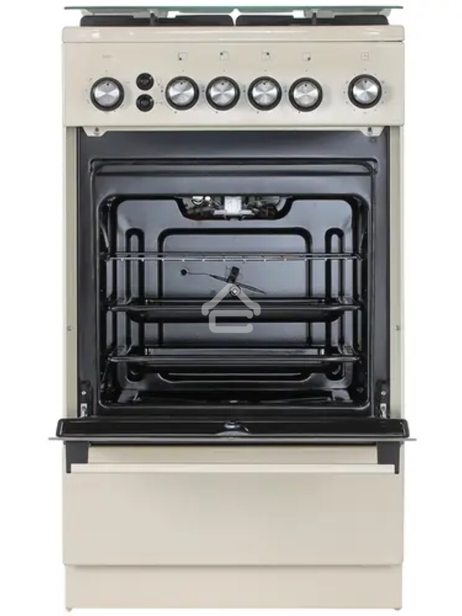 Плита газовая De Luxe 5040.40Г (кр) ЧР-013 бежевый, конфорок 4 шт, духовка 46 л, 50 см x 85 см x 50 см