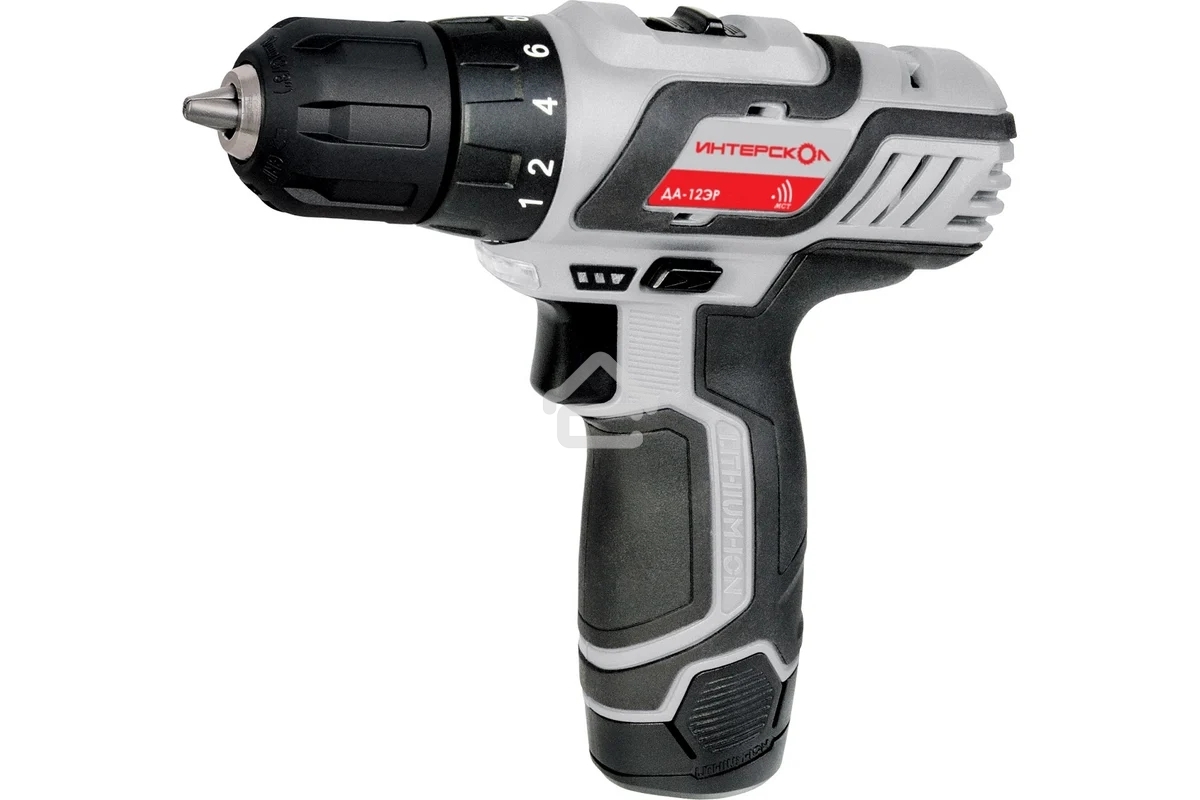 Дрель-шуруповерт аккумуляторная ИНТЕРСКОЛ ДА-12ЭР, Аккумуляторная, 18В, 2 АКБ