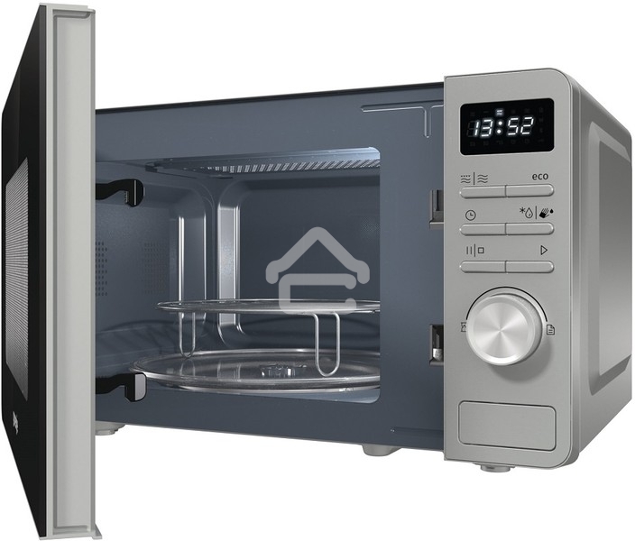 Микроволновая печь Gorenje GRILL MO23A4X нержавеющая сталь, 23 л, 800 Вт, переключатели - поворотный механизм/кнопки