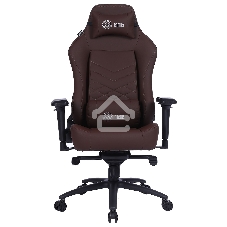 Кресло игровое Cactus CS-CHR-0112BR коричневый, сиденье коричневый, эко.кожа, с подголов. крестовина металл, пластик черный