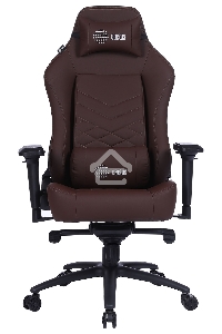 Кресло игровое Cactus CS-CHR-0112BR коричневый, сиденье коричневый, эко.кожа, с подголов. крестовина металл, пластик черный