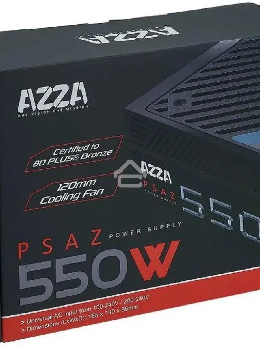 Блок питания Azza ATX 550W PSAZ-550W 80+ bronze (20+4pin) APFC 120mm fan 5xSATA RTL