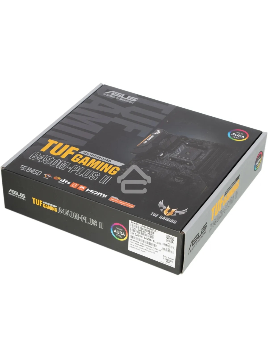 Материнская плата ASUS TUF GAMING B450M-PLUS II, AM4, AMD B450, 4xDDR4, 6xSATA, 1xM.2, 1xPCIe 3.0 x16, 1xPCIe 2.0 x16, 1xPCIe x1, 1xHDMI, 1xDVI-D, 1x 1Gb LAN, 2xUSB-A 3.2 Gen 1, 1xUSB-A 3.2 Gen 2, 2xUSB-A 2.0, 1xUSB-C 3.2 Gen 1, 3x3.5 мм, 7.1, mATX