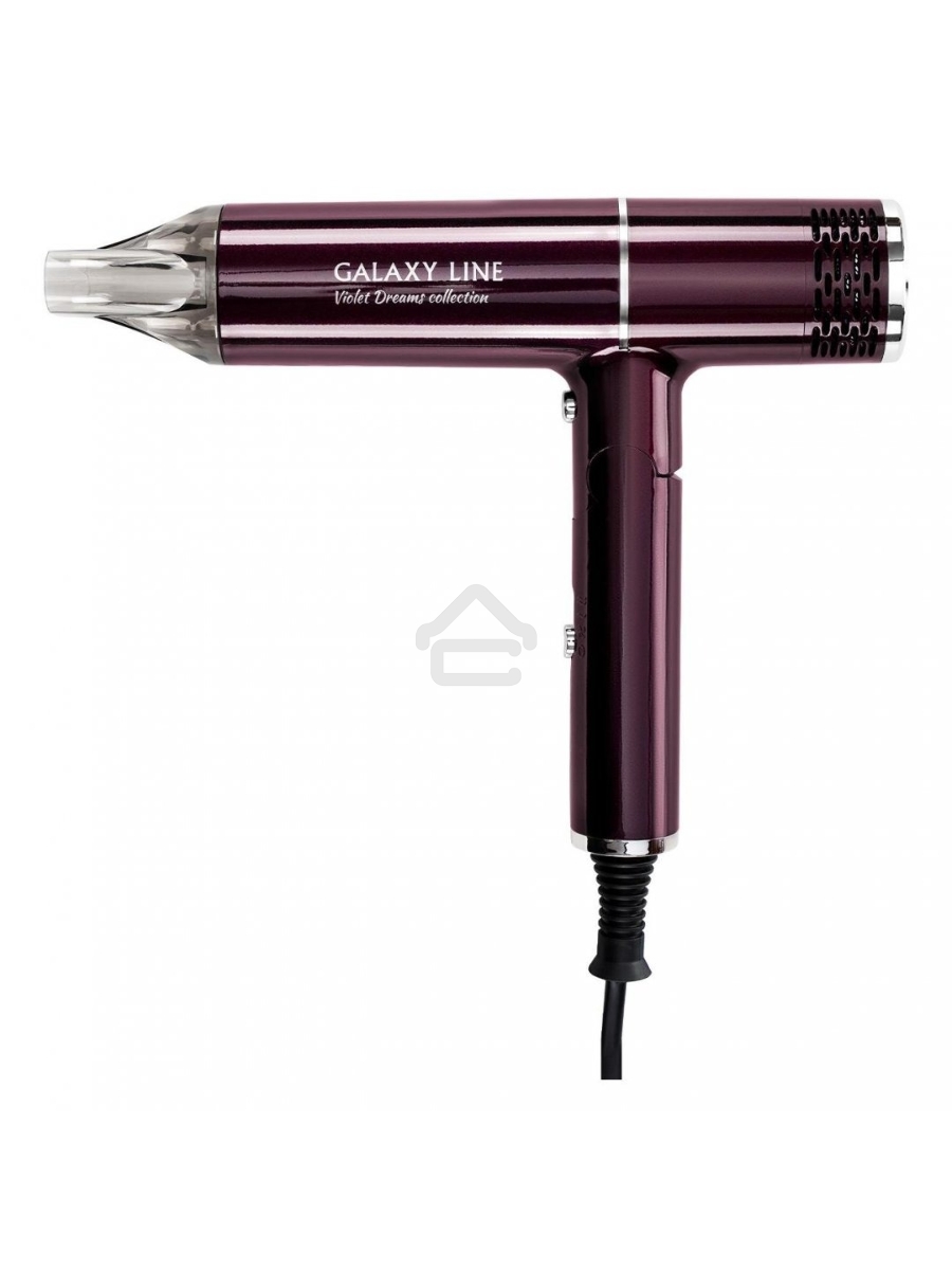 Фен для волос Galaxy Line GL 4355, violet dreams, 1600 Вт, 2 скорости потока воздуха, холодный обдув, защита мотора от перегрева, насадка-концентратор