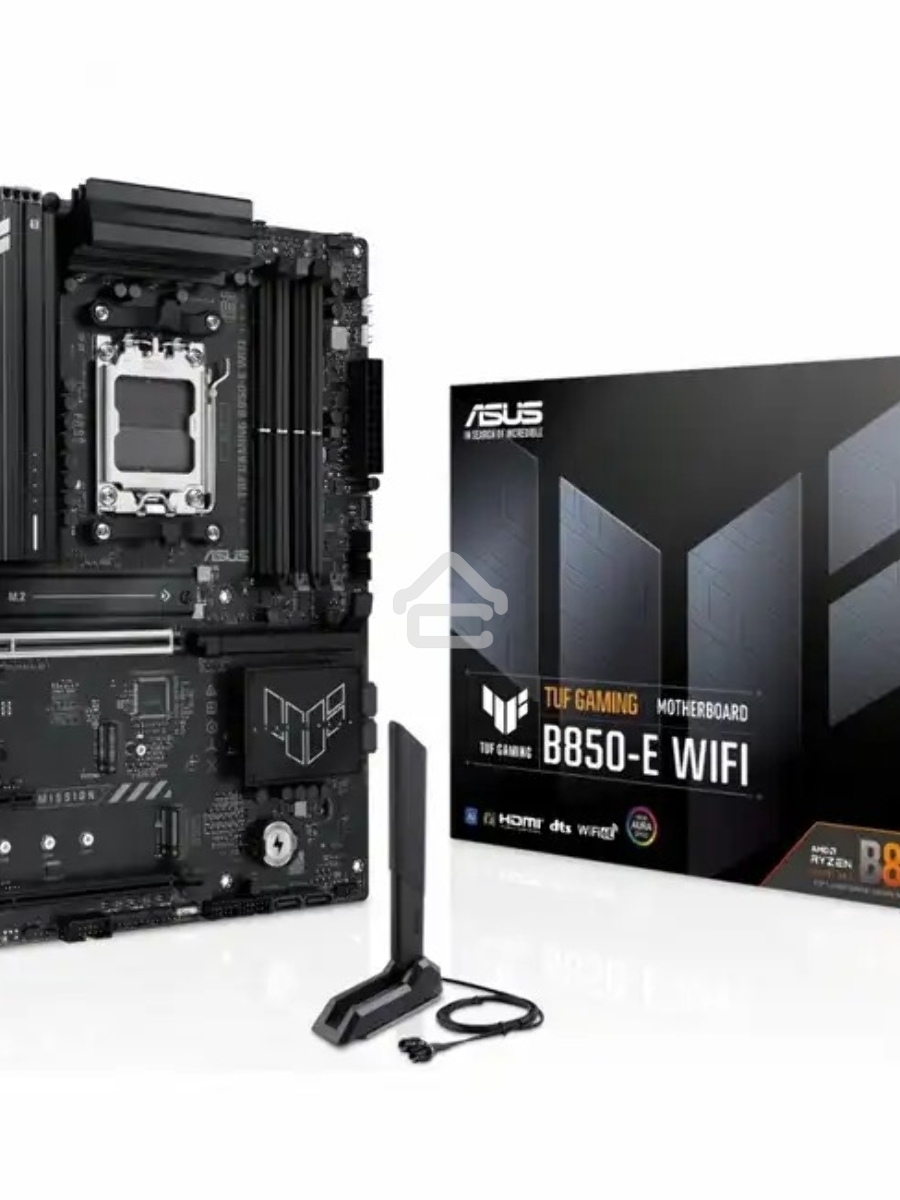 Материнская плата ASUS TUF Gaming B850-E WiFi, AM5, AMD B850, 4xDDR5, 4xSATA, 3xM.2, 1xPCIe 5.0 x16, 1xPCIe 4.0 x16, 1xPCIe x1, 1xDP, 1xHDMI, 2xUSB-C (1x10Gbps, 1x20Gbps), 3xUSB-A 5Gbps, 3xUSB-A 2.0, 1x2.5Gb LAN, Wi-Fi 6E, Bluetooth 5.3, 3x3.5 мм, 7.1, AT