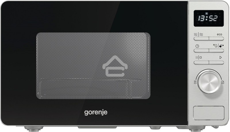 Микроволновая печь Gorenje GRILL MO23A4X нержавеющая сталь, 23 л, 800 Вт, переключатели - поворотный механизм/кнопки