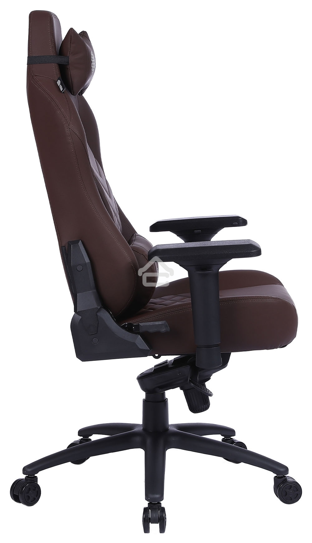 Кресло игровое Cactus CS-CHR-0112BR коричневый, сиденье коричневый, эко.кожа, с подголов. крестовина металл, пластик черный