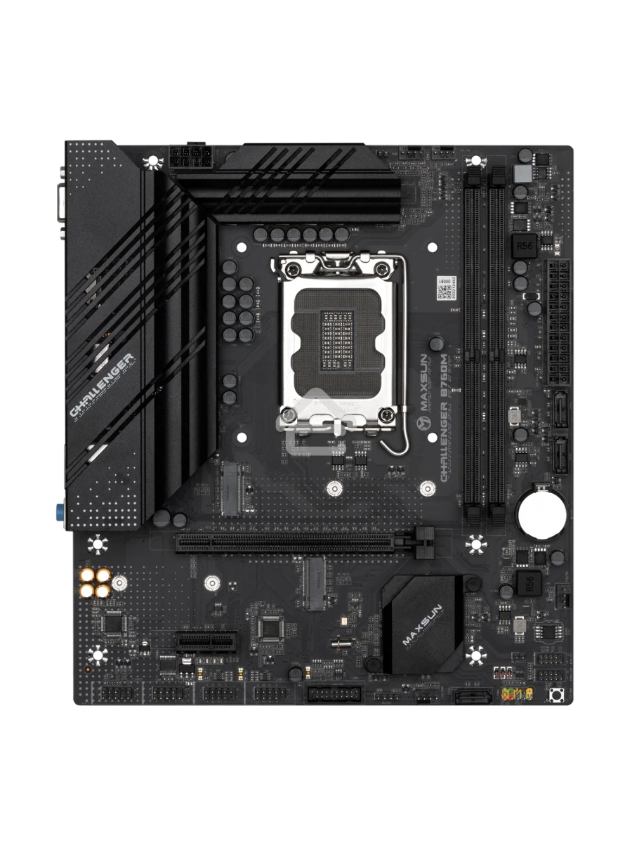 Материнская плата Maxsun Challenger B760M, LGA 1700, Intel B760, 2xDDR4, 3xSATA, 2xM.2, 1xPCIe 4.0 x16, 1xPCIe 3.0 x1, 1xHDMI, 1xVGA, 1x 1Gb LAN, 4xUSB-A 3.2 Gen 1, 2xUSB-A 2.0, 5.1, M-ATX