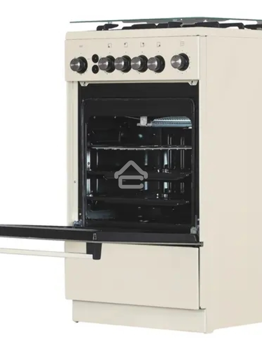 Плита газовая De Luxe 5040.40Г (кр) ЧР-013 бежевый, конфорок 4 шт, духовка 46 л, 50 см x 85 см x 50 см