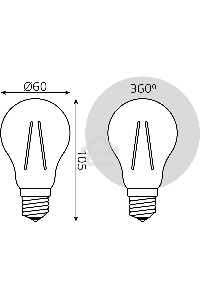 Лампа светодиодная Gauss Filament 20Вт цок.:E27 груша 220B св.свеч.бел.нейт. (упак.:10шт)