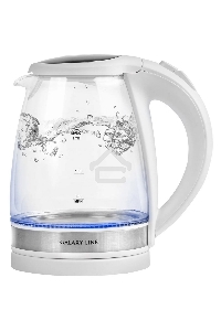 Чайник электрический Galaxy Line GL 0560, белый, стекло, 2200 Вт, 1,7 л, LED-подсветка