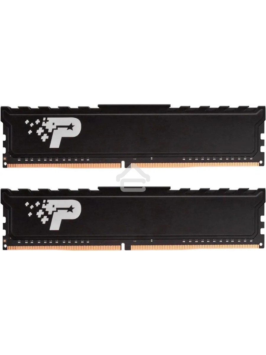 Оперативная память Patriot Signature, DDR4, 16GB (2x8 GB), 3200 MHz, CL22, DIMM, радиатор, чёрный