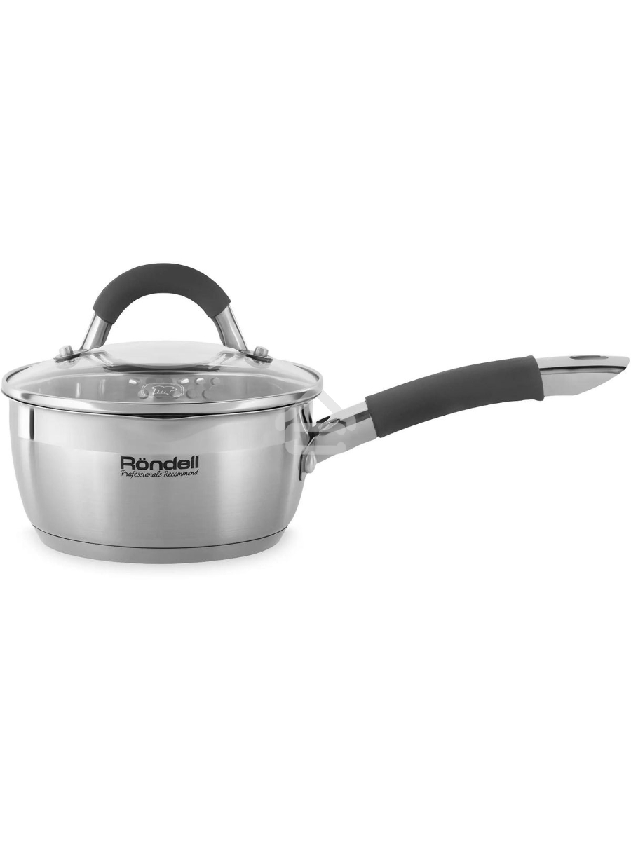 Ковш Rondell Flamme RDS-026, 1.3л, 16см, с крышкой, стальной