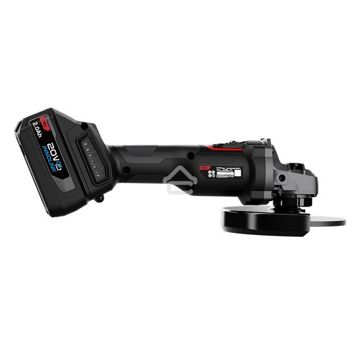 Угловая шлифовальная машина аккумуляторная Deli DE-JM20-2D4, (2АКБ*4А·ч + ЗУ, 20В, 125мм, М14, 3500/6000/10000об/мин, сумка)