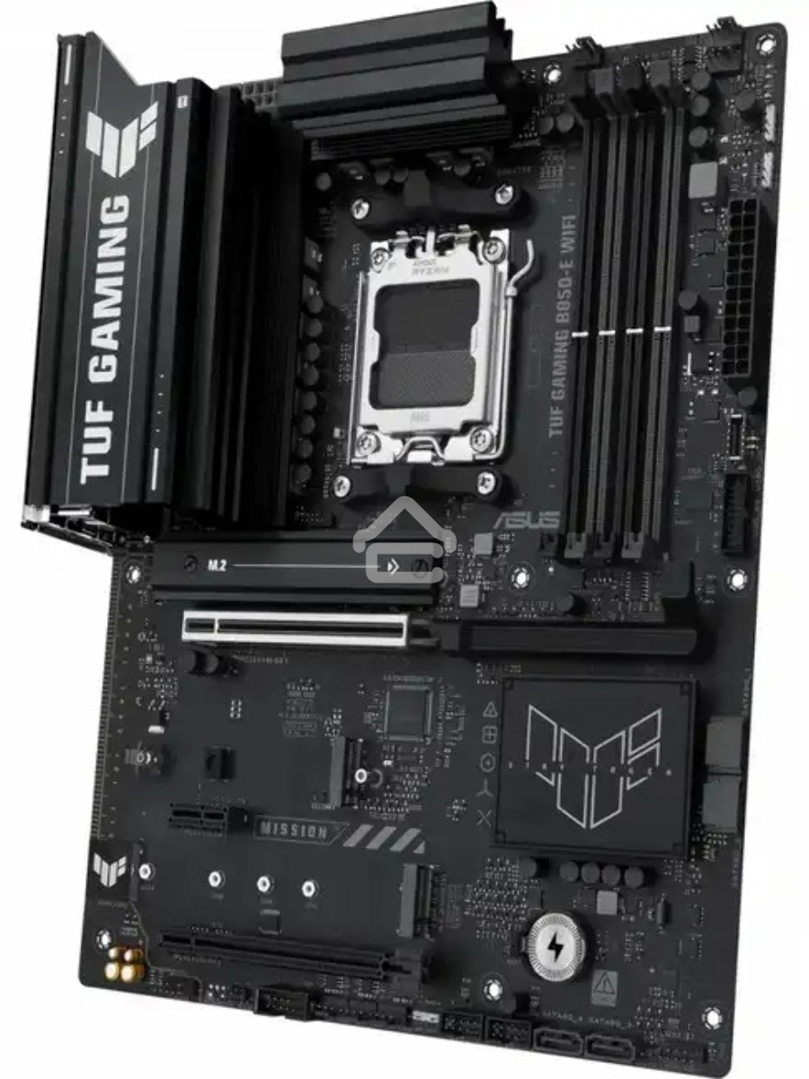 Материнская плата ASUS TUF Gaming B850-E WiFi, AM5, AMD B850, 4xDDR5, 4xSATA, 3xM.2, 1xPCIe 5.0 x16, 1xPCIe 4.0 x16, 1xPCIe x1, 1xDP, 1xHDMI, 2xUSB-C (1x10Gbps, 1x20Gbps), 3xUSB-A 5Gbps, 3xUSB-A 2.0, 1x2.5Gb LAN, Wi-Fi 6E, Bluetooth 5.3, 3x3.5 мм, 7.1, AT