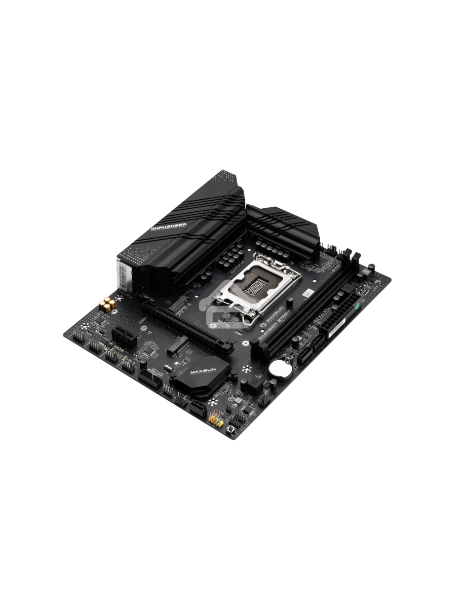 Материнская плата Maxsun Challenger B760M, LGA 1700, Intel B760, 2xDDR4, 3xSATA, 2xM.2, 1xPCIe 4.0 x16, 1xPCIe 3.0 x1, 1xHDMI, 1xVGA, 1x 1Gb LAN, 4xUSB-A 3.2 Gen 1, 2xUSB-A 2.0, 5.1, M-ATX