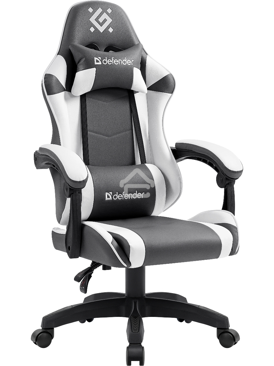 Кресло игровое Defender Fortune Серый/белый, класс 4, PU