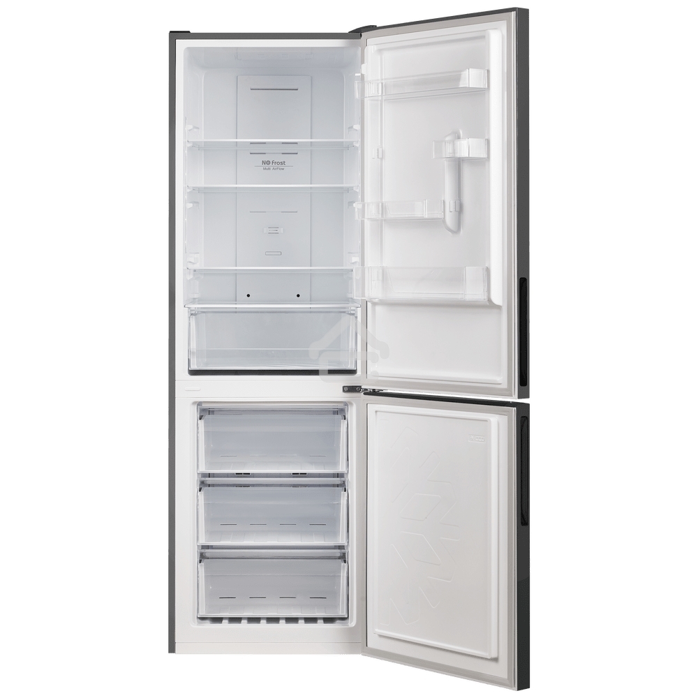 Холодильник Maunfeld MFF185NFХ10 нержавеющая сталь двухкамерный инвертор 240/100л морозилка снизу, No Frost