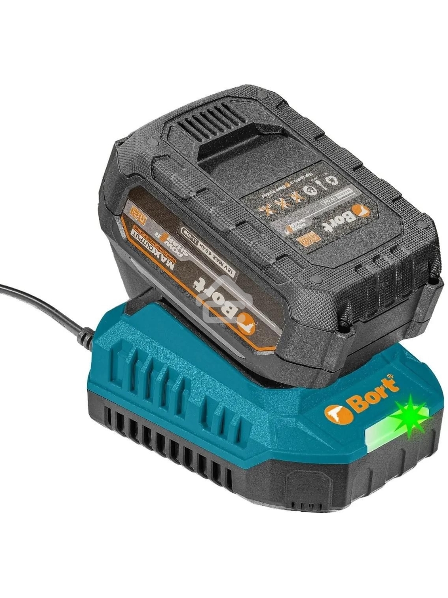 Гайковерт аккумуляторный Bort BSR-21U (2х4АЧ+ЗУ) [93418477] { 800 Нм, 0-2700 об/мин, акб Li-Ion, аккумуляторная система Makita 18V LXT 18 В, вес 1.4 кг }