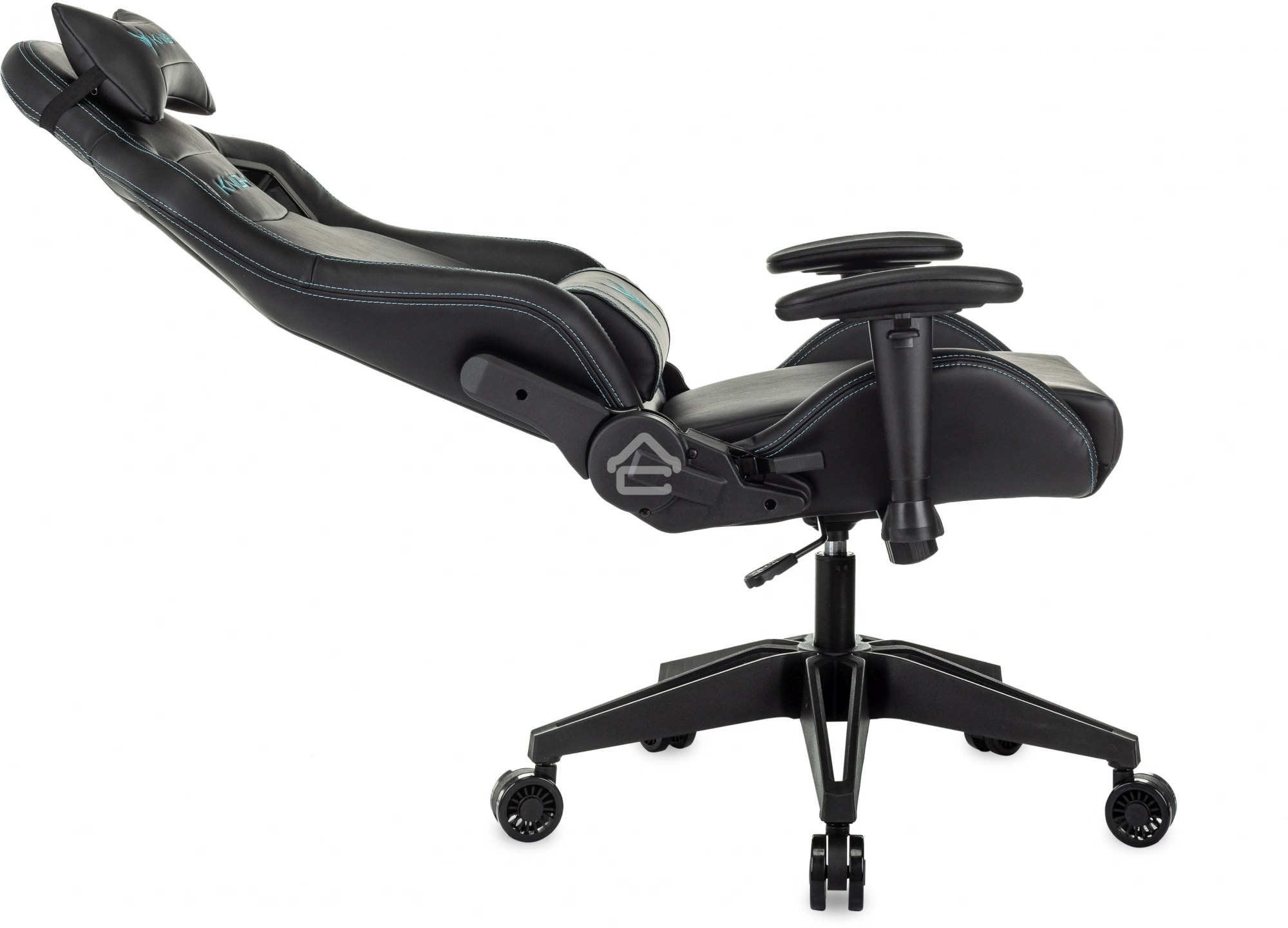 Кресло игровое Knight Outrid Smile черный эко.кожа крестов. пластик