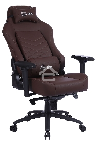 Кресло игровое Cactus CS-CHR-0112BR коричневый, сиденье коричневый, эко.кожа, с подголов. крестовина металл, пластик черный
