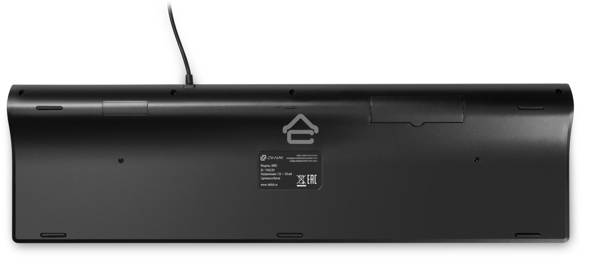 Клавиатура проводная Oklick 890S, USB, серый/черный