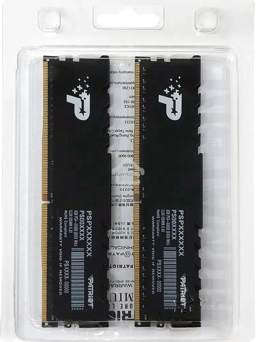 Оперативная память Patriot Signature, DDR4, 16GB (2x8 GB), 3200 MHz, CL22, DIMM, радиатор, чёрный