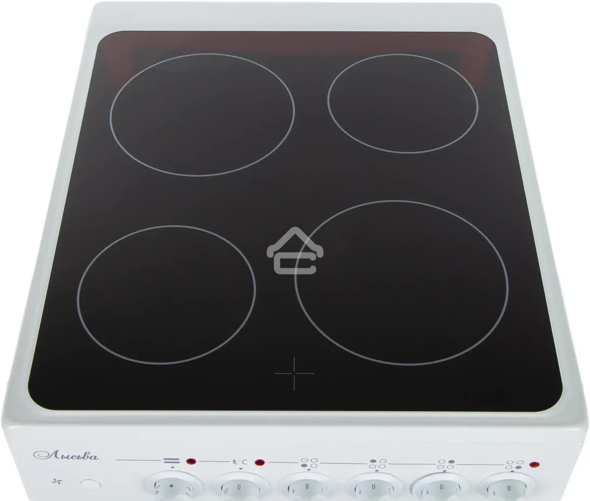 Плита электрическая Лысьва EF4004MK00 белый/черный, конфорок 4 электрических, духовка 57 л, 50 см x 84 см x 60 см (без крышки)