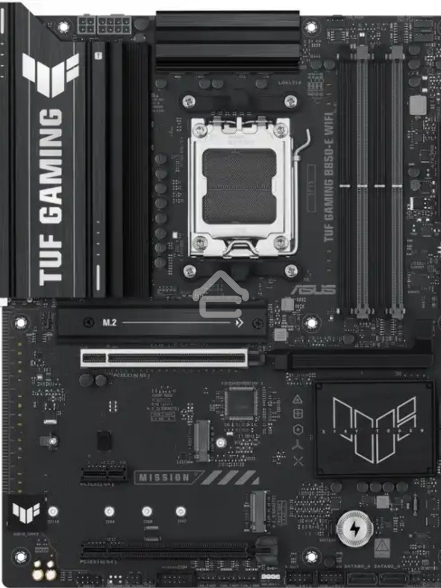 Материнская плата ASUS TUF Gaming B850-E WiFi, AM5, AMD B850, 4xDDR5, 4xSATA, 3xM.2, 1xPCIe 5.0 x16, 1xPCIe 4.0 x16, 1xPCIe x1, 1xDP, 1xHDMI, 2xUSB-C (1x10Gbps, 1x20Gbps), 3xUSB-A 5Gbps, 3xUSB-A 2.0, 1x2.5Gb LAN, Wi-Fi 6E, Bluetooth 5.3, 3x3.5 мм, 7.1, AT