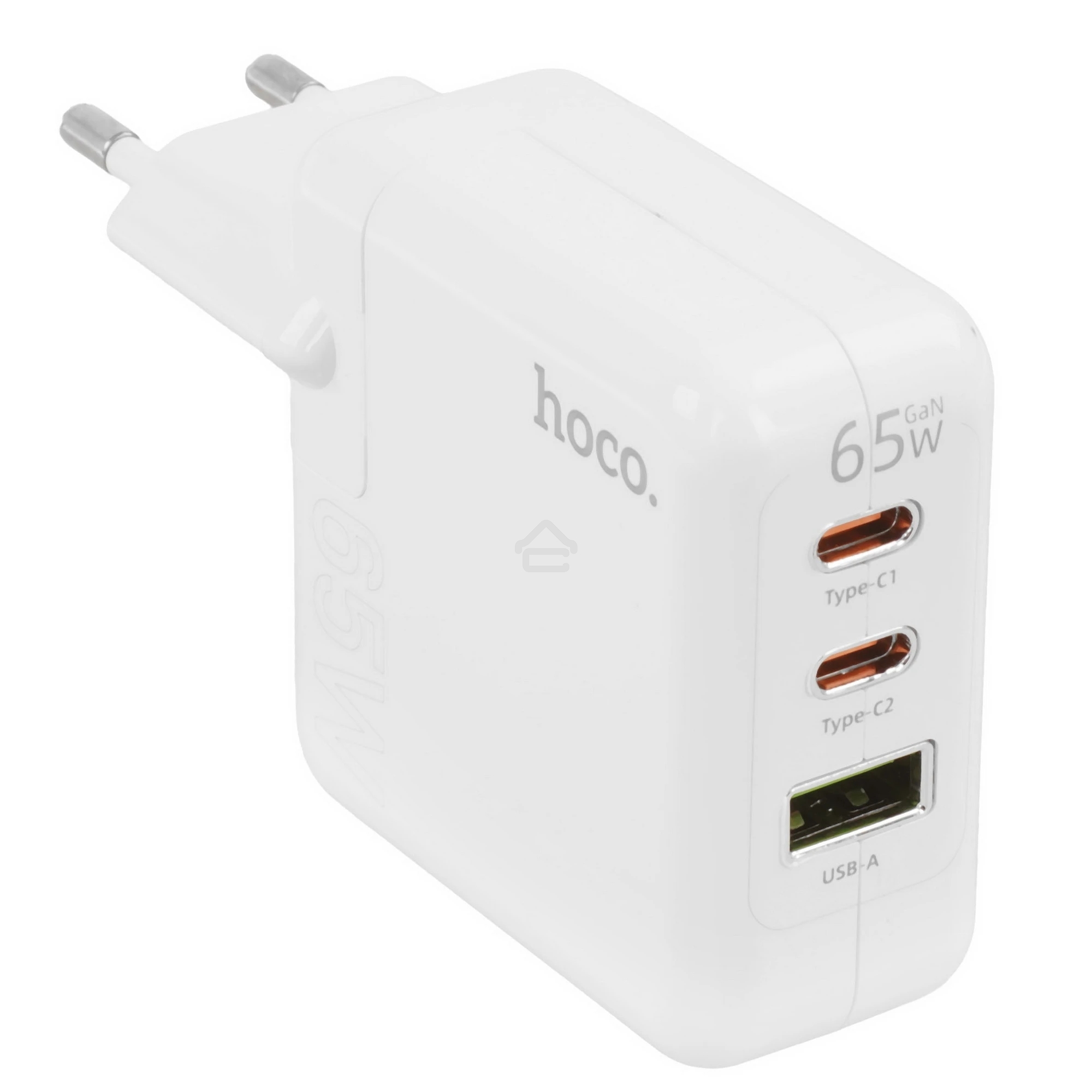 Блок питания (сетевой адаптер) HOCO C115A 2 Type-C/USB-А, белый