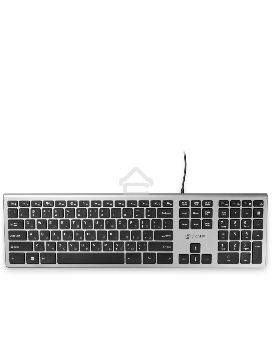 Клавиатура Oklick 890S проводная, USB, серый/черный