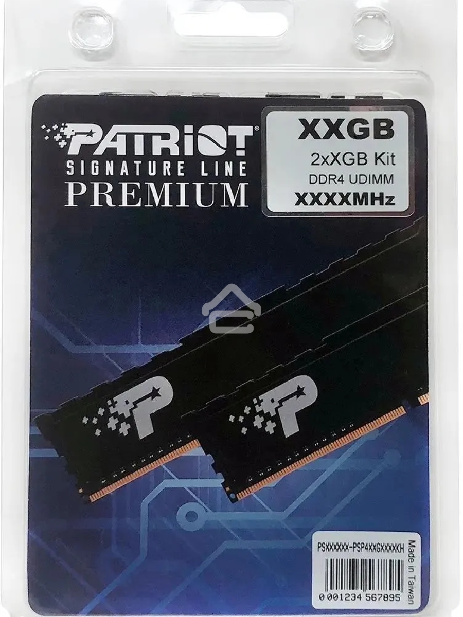 Оперативная память Patriot Signature, DDR4, 16GB (2x8 GB), 3200 MHz, CL22, DIMM, радиатор, чёрный